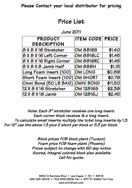 Price List - Omniblock